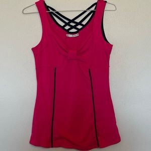🛍4/$30 Maurice’s Pink and Navy crisscross tank top. Sz small.